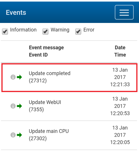 Device Firmware Update with WebUI